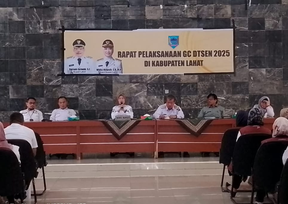 Wakil Bupati Lahat Widia Ningsih SH.MH Pimpin Rapat Ground Checking DT-SEN 2025