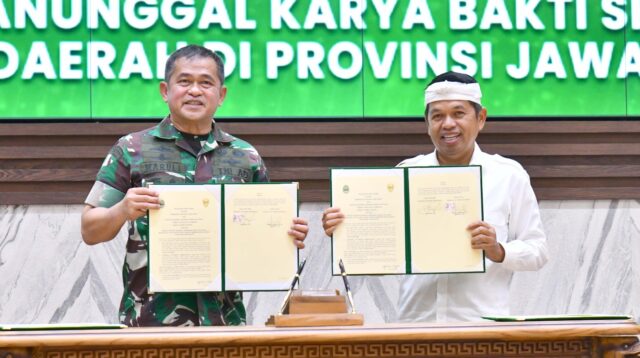 Pemdaprov–TNI AD Tandatangani Kerja Sama Manunggal Karya Bakti 