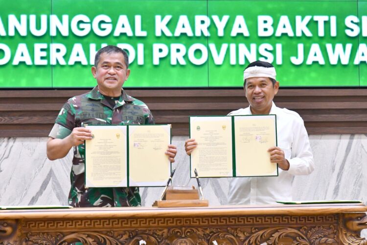 Pemdaprov–TNI AD Tandatangani Kerja Sama Manunggal Karya Bakti 