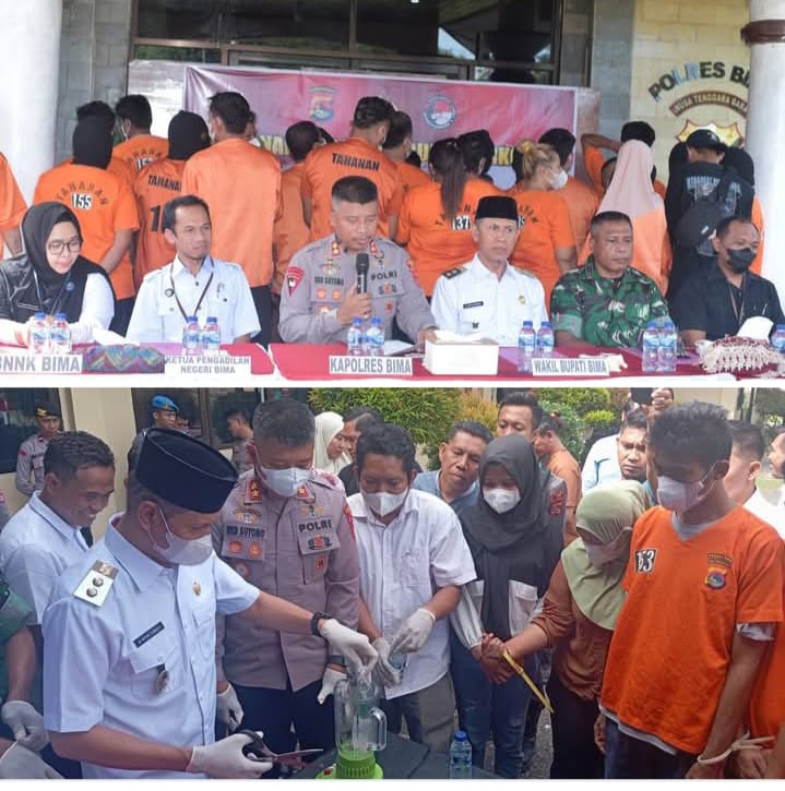 Kapolres Bima Pimpin Pemusnahan Narkoba Seberat 51,11 Gram