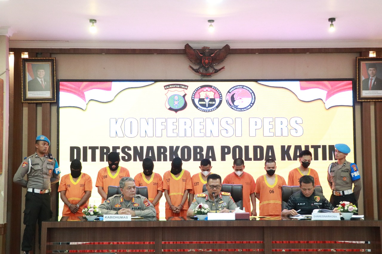 Polda Kaltim Ungkap Jaringan Besar Narkoba, Total 35,9 Kg Sabu dan 500 Gram Ganja Diamankan