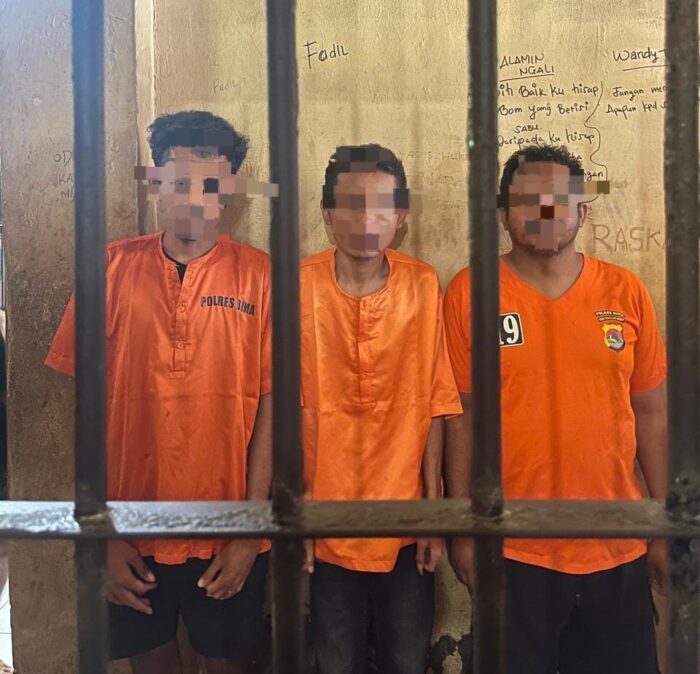 Tiga Tersangka Pengedar Shabu di Desa Samili Resmi di Tahan Satres Narkoba Polres Bima