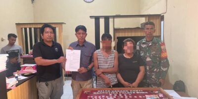Satres Narkoba Polres Bima Menerima Penyerahan 2 Terduga Peredaran Narkoba Dari Kodim 1608/Bima