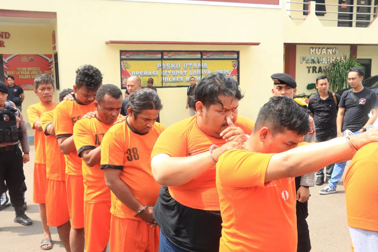 Polres Bogor Bersama Polresta Bogor Kota Ungkap Kasus Premanisme, 9 Orang Diamankan dan 109 Kendaraan Disita