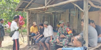 Babinsa Koramil Karera Bersama BP3K Laksanakan Survei dan Pengukuran Lahan Pertanian di Desa Ngongi