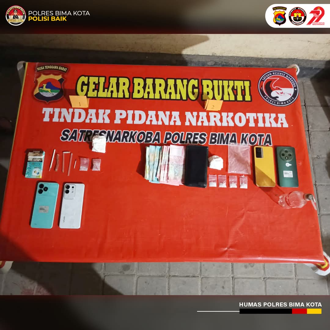 Sat Resnarkoba Polres Bima Kota Ungkap Peredaran Shabu di Tanjung, Tiga Terduga Diamankan