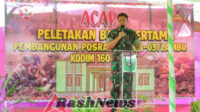 Dandim 1608/Bima Resmikan Peletakan Batu Pertama Kantor Posramil Lambu