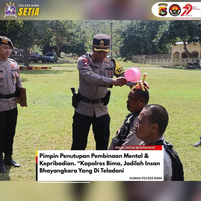 Kapolres Bima AKBP Eko Sutomo, S.I.K.M.I.K., Pimpin Upacara Penutupan Bina Mental Prajurit Khusus