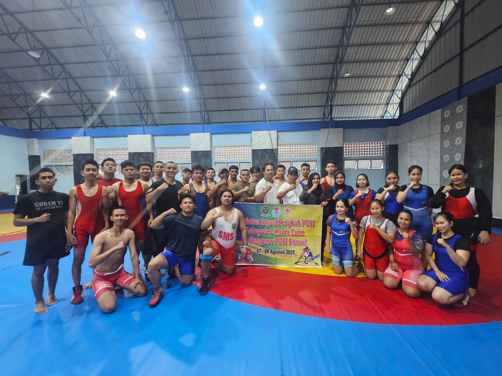 Pengprov PGSI Sumsel Sambut Hangat Tryout Tim Gulat Muara Enim di Palembang