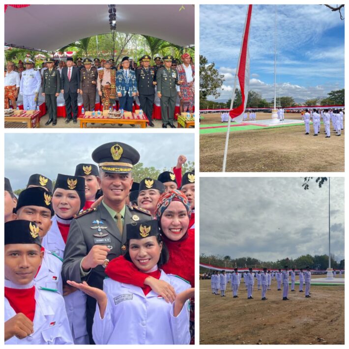 Dandim 1601 dan Ketua Persit Hadiri Upacara HUT RI ke-80 di Sumba Timur