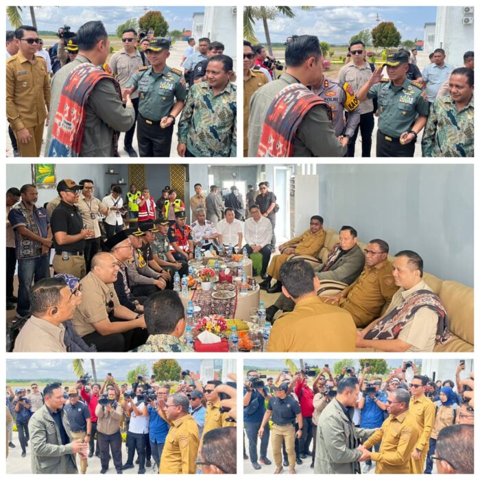 Dandim 1601/Sumba Timur Hadiri Penyambutan Menko Infrastruktur dan Menteri Transmigrasi di Bandara Umbu Mehang Kunda