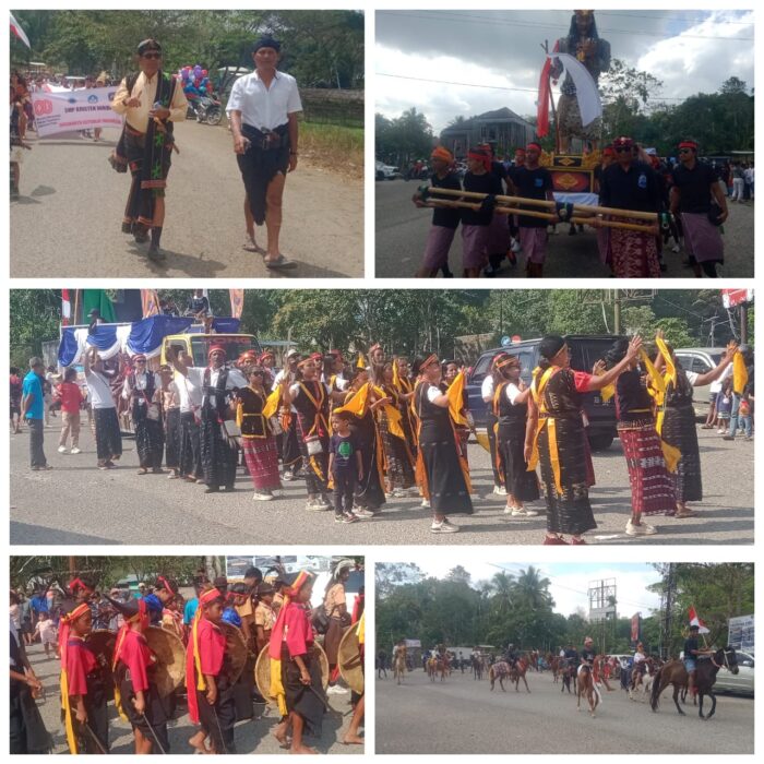Pakaian Adat Berbagai Daerah Semarakkan Karnaval Kemerdekaan di Sumba Tengah
