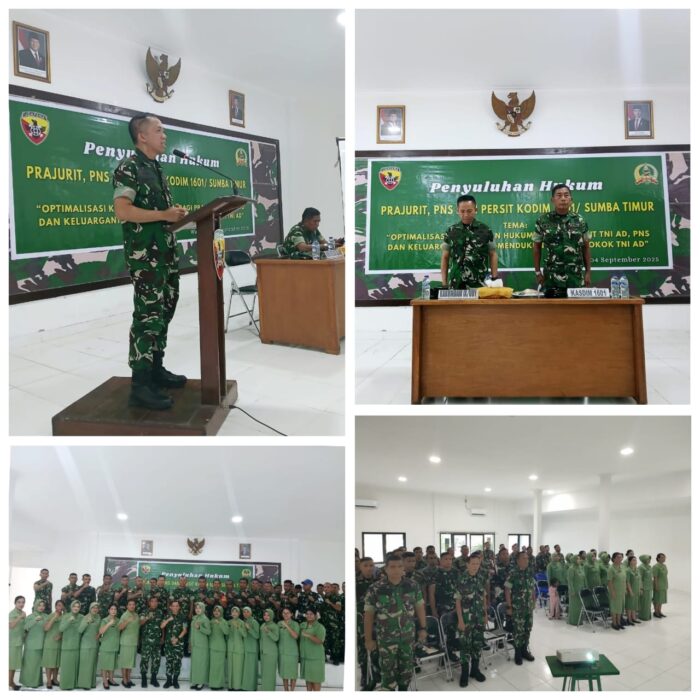 Prajurit, PNS, dan Persit Kodim 1601/Sumba Timur Ikuti Penyuluhan Hukum dari Kumdam IX/Udayana