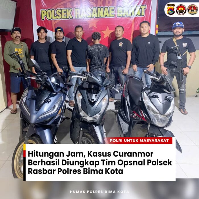 Hitungan Jam, Kasus Curanmor Berhasil Diungkap Tim Opsnal Polsek Rasbar
