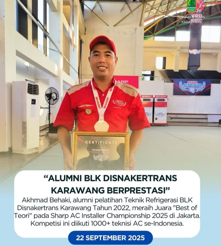 Alumni BLK Karawang Raih Prestasi Nasional di Sharp AC Installer Championship 2025