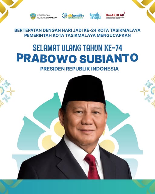 Pemkot dan Warga Tasikmalaya Ucapkan Selamat Ulang Tahun ke-74 kepada Presiden Prabowo