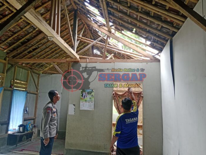 Pohon Kelapa Tumbang Timpa Rumah Warga Pamarican