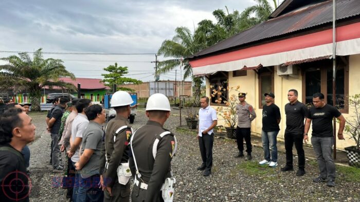 Sinergitas Polres Nagan Raya bersama TNI cegah Penambangan Illegal