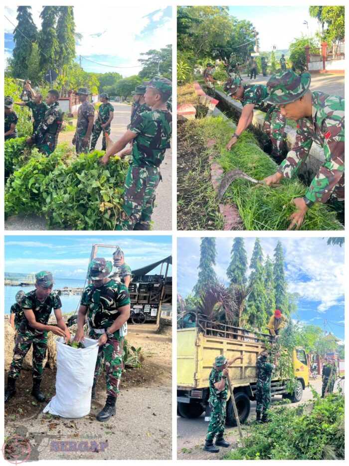 Peringati HUT ke-65 Korem 161/Wira Sakti, Kodim 1601/Sumba Timur Gelar Karya Bakti Bersih Lingkungan