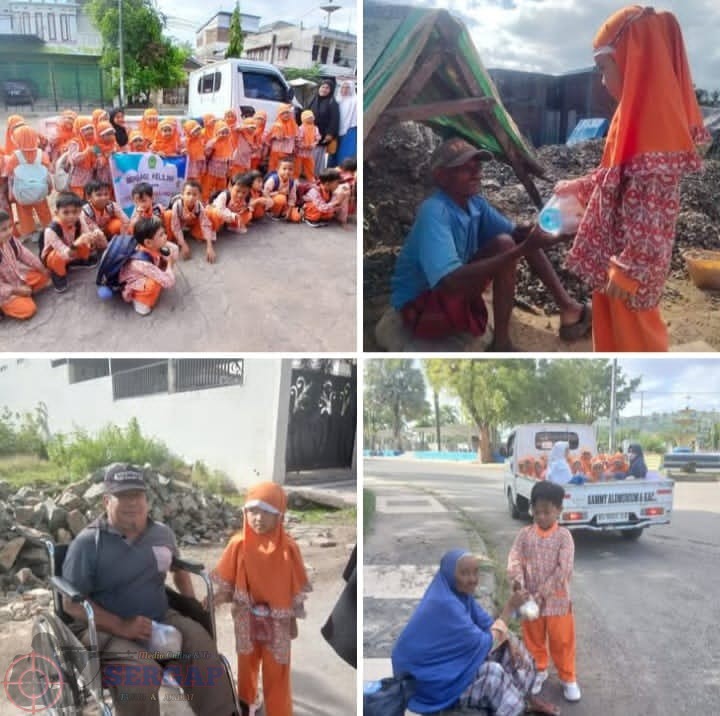Tanamkan Rasa Peduli Sejak Usia Dini, TK Al Hikmah Melayu Berbagi Keliling Nasi Bungkus