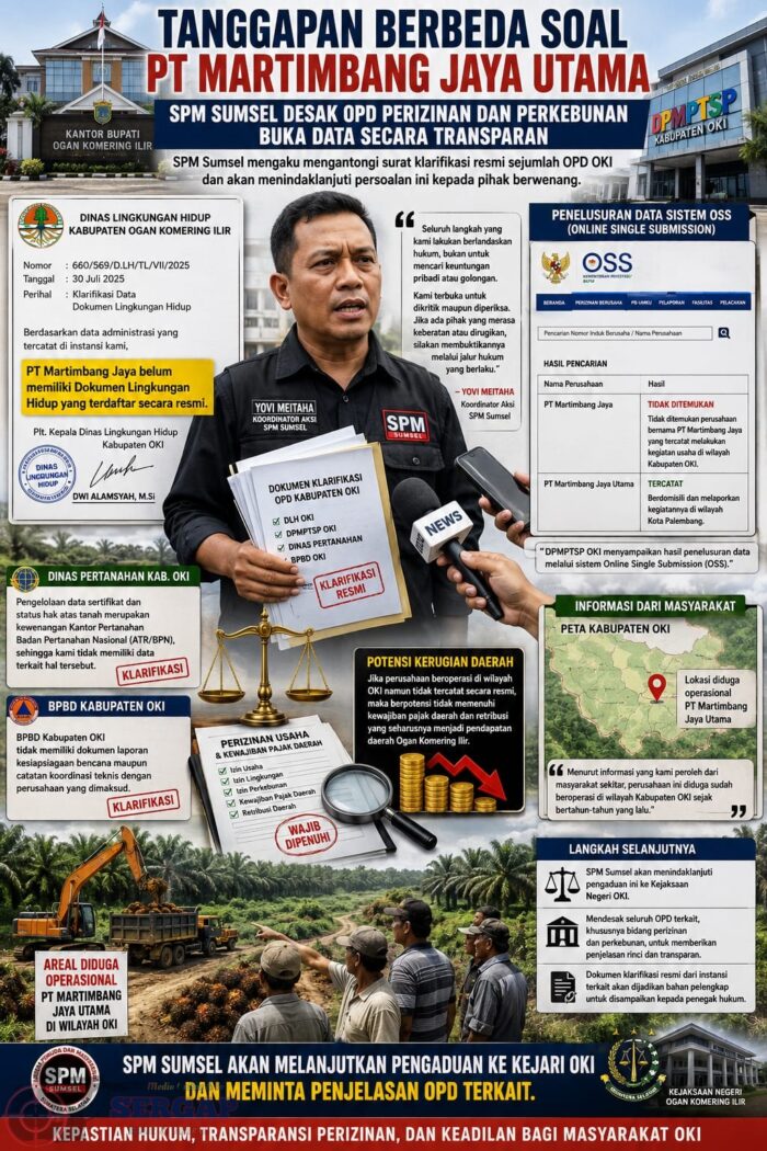Tanggapan Berbeda soal Pengaduan PT Martimbang Jaya Utama, SPM Sumsel Desak Penjelasan OPD Perizinan dan Perkebunan