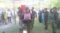 Kodim 1601/Sumba Timur Sambut Kedatangan Jenazah Praka Jefrianto Dakuhamang di Rumah Duka