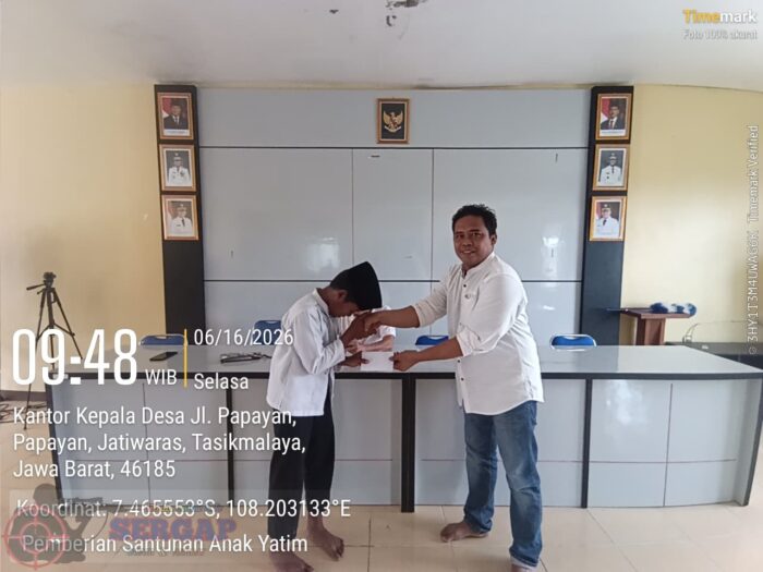 Pengusaha H. Jejen Jaenal Salurkan Santunan untuk Anak Yatim di Desa Papayan