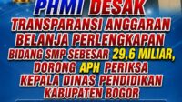 PHMI Desak Transparansi Anggaran Belanja Perlengkapan Bidang SMP Sebesar 29,6 Miliar, Dorong APH Periksa Kepala Dinas Pendidikan Kabupaten Bogor