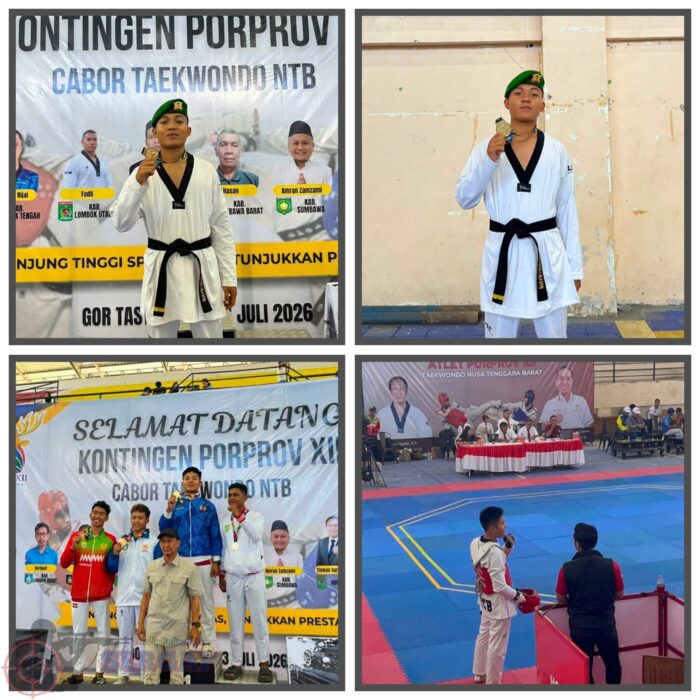 Prajurit Yonif TP 930/TT Kembali Menoreh Prestasi Di Ajang CABOR TAEKWONDO Pada PORPROV Ke -- VII NTB
