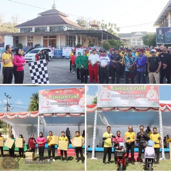 Semarak Hari Bhayangkara Ke-80, Polres Bima Kota Gelar Olahraga Bersama