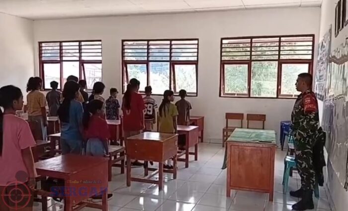 MPLS SMP Satap Pulupanjang Libatkan Babinsa, Siswa Dibekali Materi Peraturan Baris-Berbaris