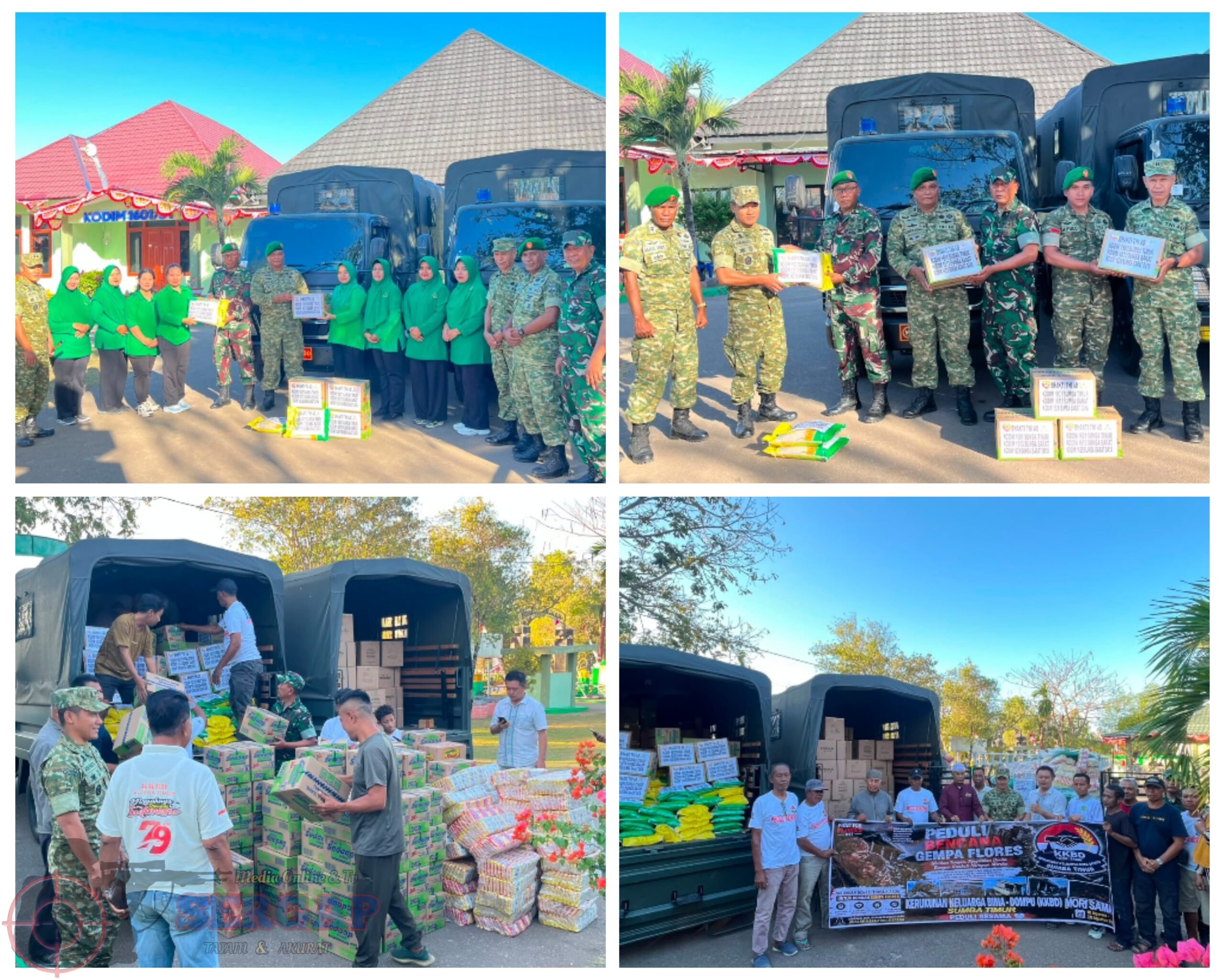 Dandim 1601/Sumba Timur Salurkan Bantuan Kemanusiaan untuk Korban Gempa Flores
