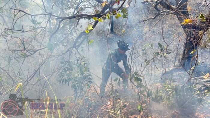 Babinsa Koramil 06/Karera Bantu Warga Padamkan Kebakaran di Desa Nggongi