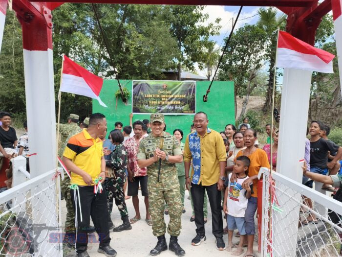 Dandim 1601/Sumba Timur Ikuti Vicon Peresmian Jembatan Garuda dan Program TNI AD Manunggal Air