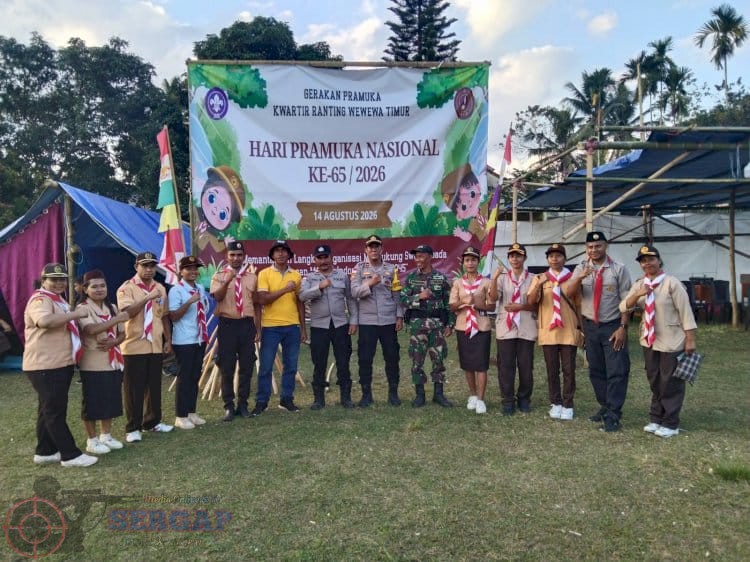 Kapolsek Wewewa Timur Monitor Perkemahan Pramuka, 750 Peserta Ikuti Peringatan Hari Pramuka ke-65