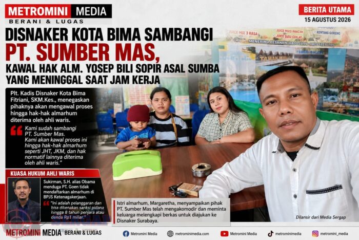 Disnaker Kota Bima Sambangi PT Sumber Mas, Kawal Hak Alm. Yosep Bili