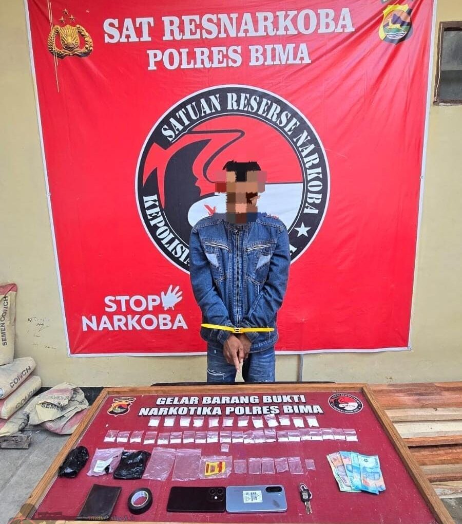 Pengedar Sabu Asal Sumbawa Diringkus Sat Resnarkoba Polres Bima, BB 78,56 Gram di Sita