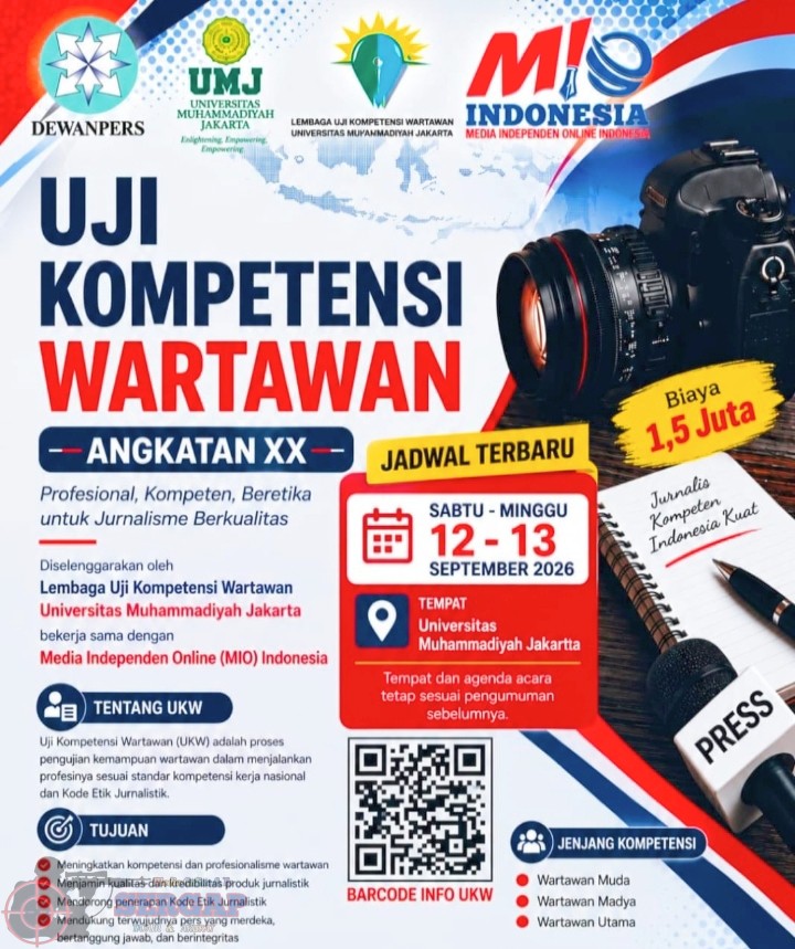 UKW Angkatan XX LUKW UMJ–MIO Indonesia Digelar, Perkuat Profesionalisme dan Integritas Wartawan