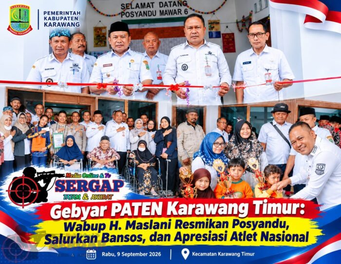 Gebyar PATEN Karawang Timur: Wabup Maslani Resmikan Posyandu, Salurkan Bansos dan Apresiasi Atlet Nasional