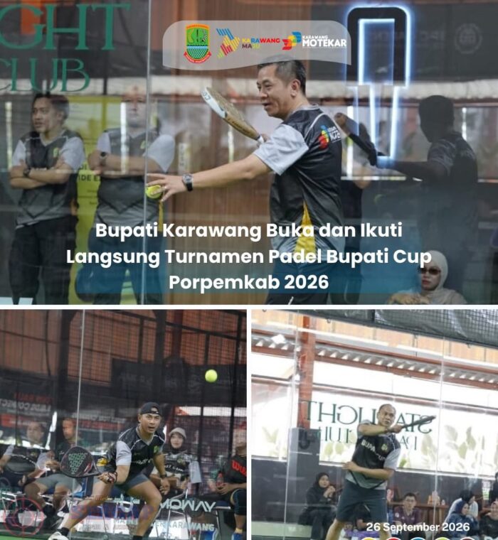 Bupati Karawang Buka dan Turun Langsung di Turnamen Padel Bupati Cup Porpemkab 2026