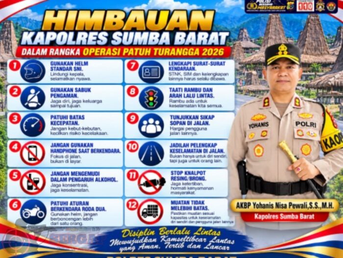 Kapolres Sumba Barat Imbau Masyarakat Patuhi Aturan Lalu Lintas dalam Operasi Patuh Turangga 2026