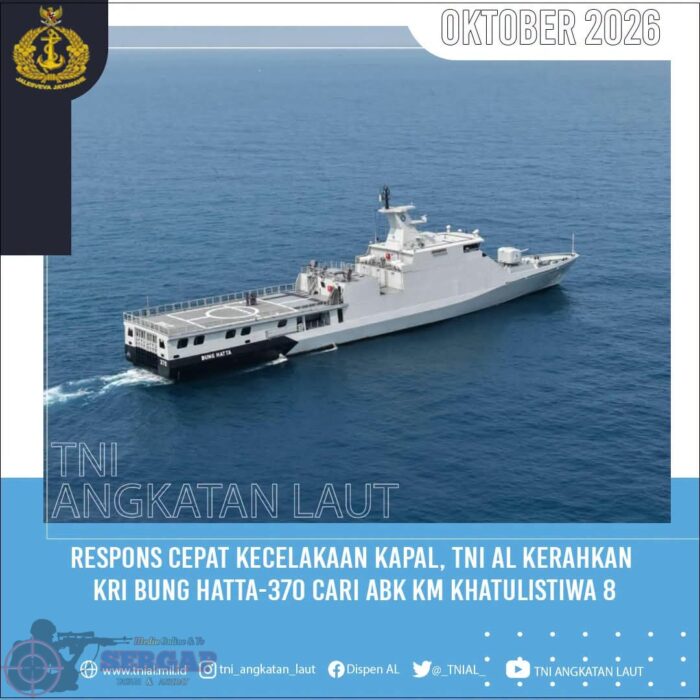 Respons Cepat Kecelakaan Laut, TNI AL Kerahkan KRI Bung Hatta-370 Cari ABK Khatulistiwa 8