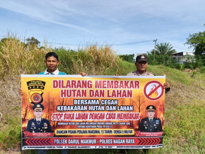 Polsek Darul Makmur Polres Nagan Raya Sosialisasikan Pencegahan Karhutla, Imbau Masyarakat Tidak Membakar Hutan dan Lahan