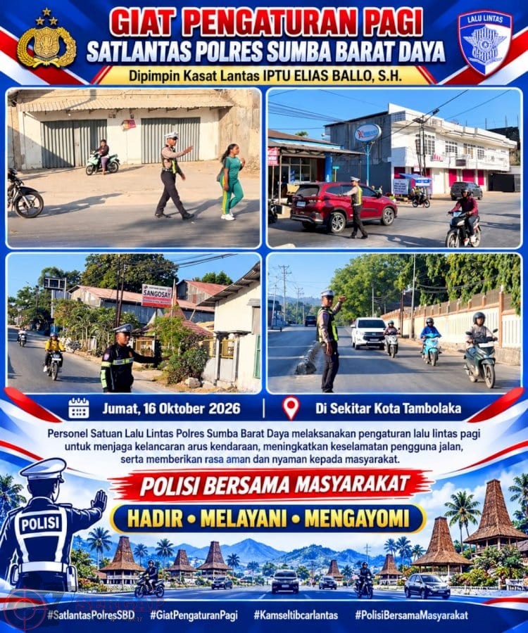 Satlantas Polres Sumba Barat Daya Atur Lalu Lintas Pagi, Keselamatan Pengguna Jalan Jadi Prioritas