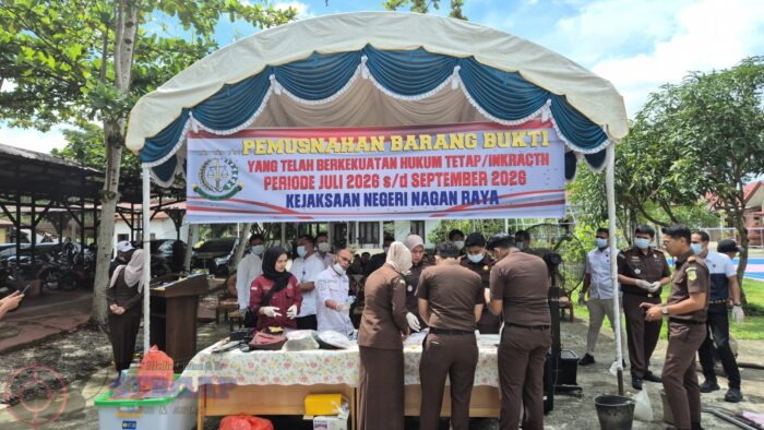 Kejari Nagan Raya Musnahkan Barang Bukti dari 25 Perkara, 862,17 Gram Sabu Dihancurkan