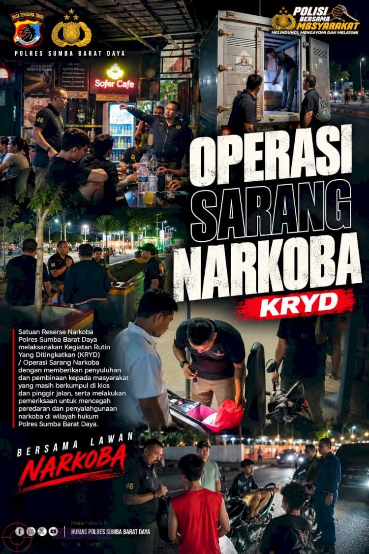 Cegah Penyalahgunaan Narkoba dan Miras, Satresnarkoba Gelar Operasi Sarang Narkoba