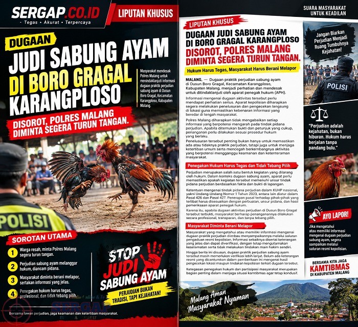 Dugaan Sabung Ayam di Boro Gragal Disorot