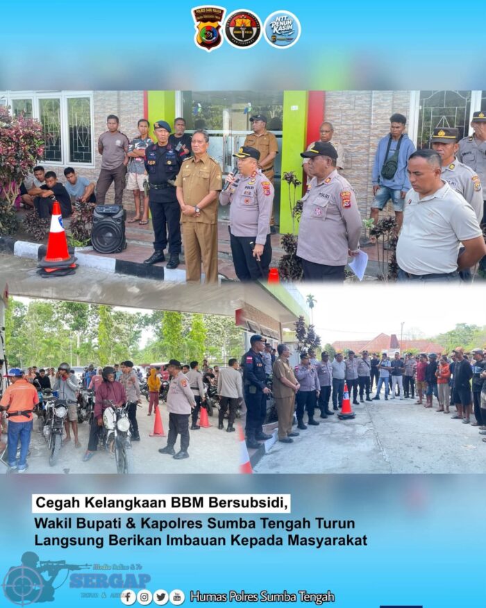 Cegah Kelangkaan BBM Bersubsidi, Wakil Bupati dan Kapolres Sumba Tengah Turun Langsung Berikan Imbauan di SPBU